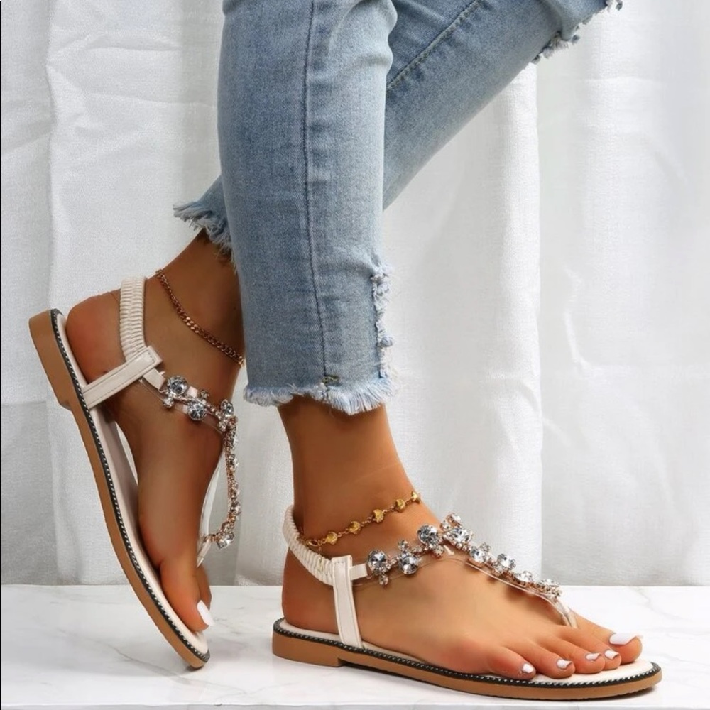 Rhinestone detail sandals